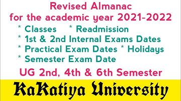 Almanac 2021-22 | UG 2nd 4th 6th Semester | Kakatiya University