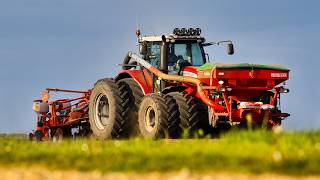Mf 7726 With 8 Row Gaspardo Corn Seeder In Denmark