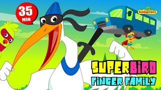 Superbird Finger Family Rhyme & More I Superhero Twist I Children Nursery Rhymes Songs Compilation
