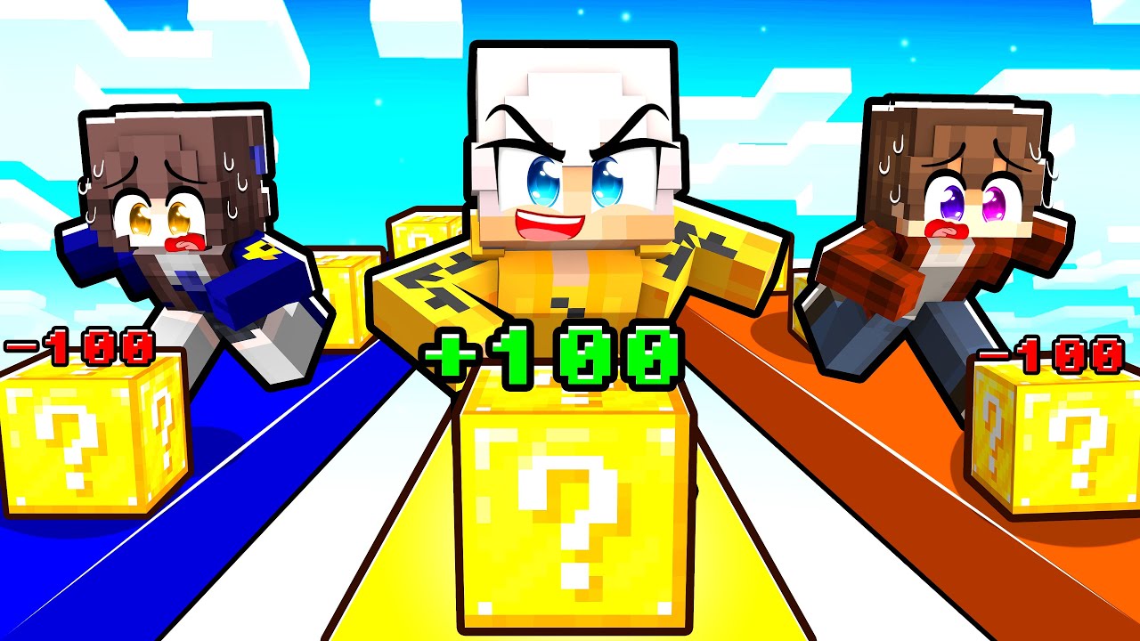 Ho BARATO in una CORSA di LUCKYBLOCK per VINCERE SEMPRE in MINECRAFT!