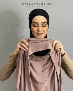 Slip On  Tie Back Instant Scarf Tutorial by Ema Mohamad