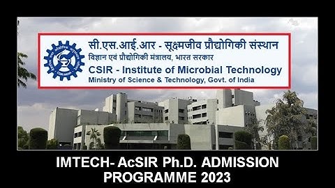 IMTECH-AcSIR PhD Program 2023