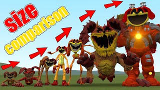 ALL DOGDAYS SIZE COMPARISON POPPY PLAYTIME 3 In Garry's Mod!