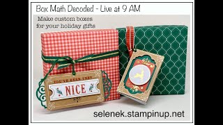 Box Math Decoded - Make any size box using your craft supplies and papers, Live with Selene Replay