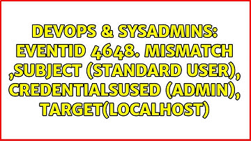 EVENTID 4648. Mismatch ,Subject (Standard User), CredentialsUsed (Admin), Target(Localhost)