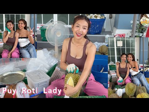 Stop by and eat durian; she's a very hardworking and beautiful woman. - Thai Street Food