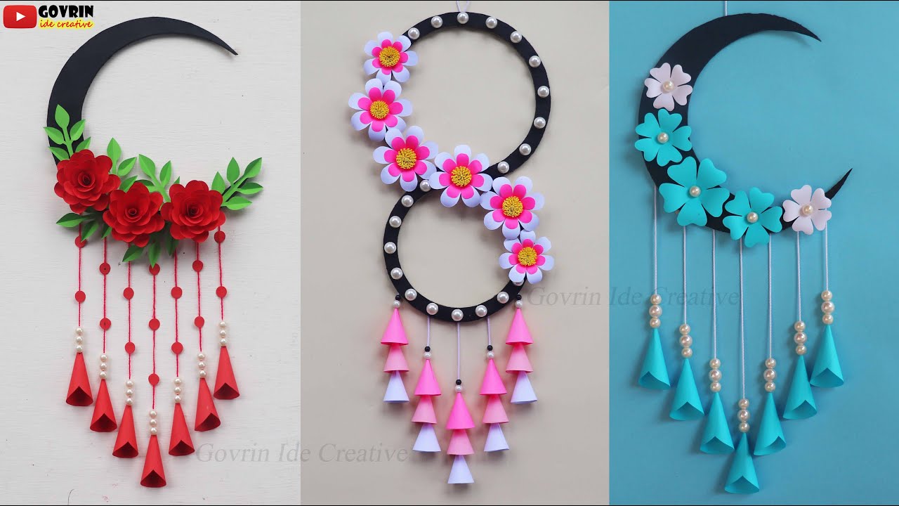 3 Easy and Quick Moon Paper Wall Hanging Ideas Heart Wall decor diy