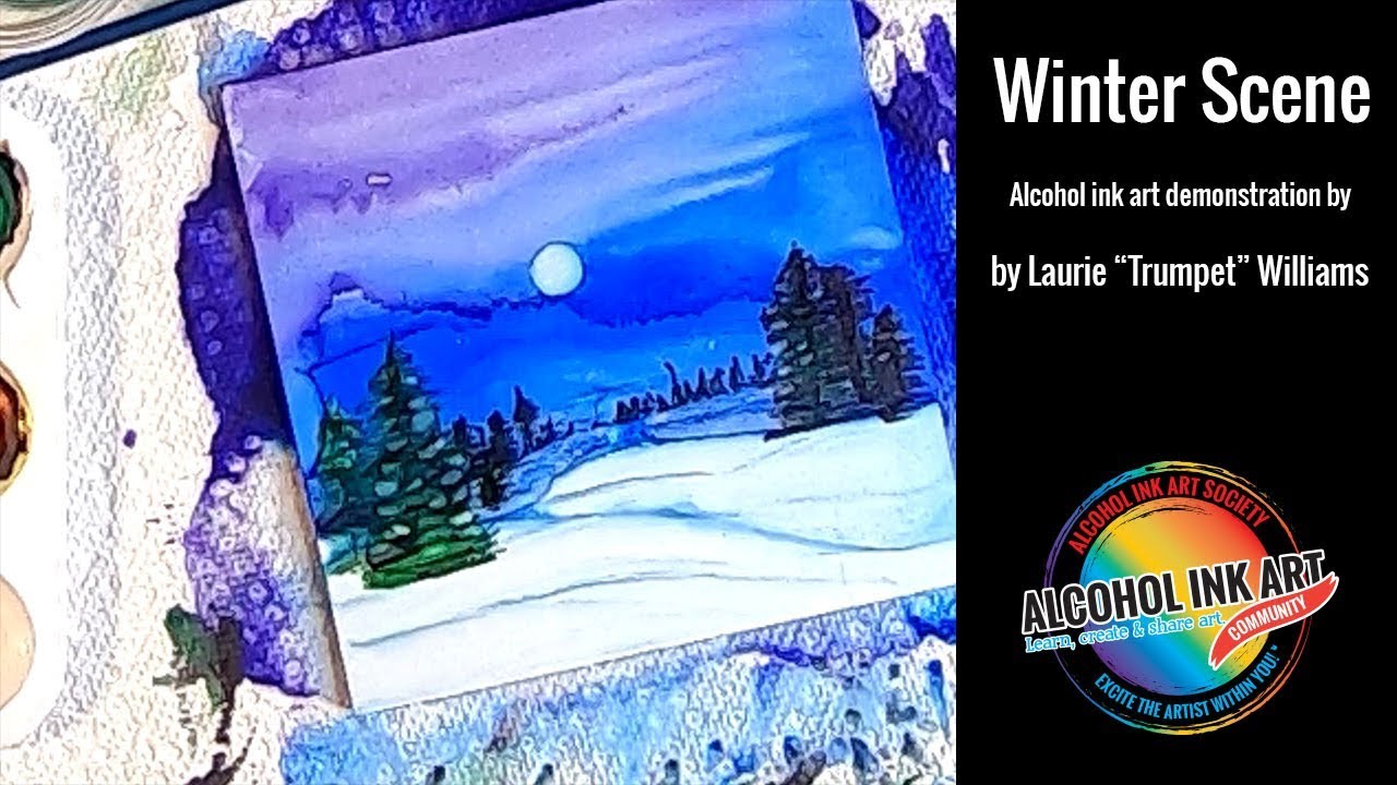 Winter Scene with Alcohol Ink YouTube