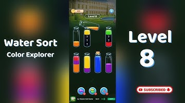 🎮 Water Sort Color Explorer Level 8 Walkthrough | SolutionGuruji 🌍