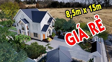 Video 3D ngoại thất biệt thự 2 tầng mái thái tân cổ điển 9x15