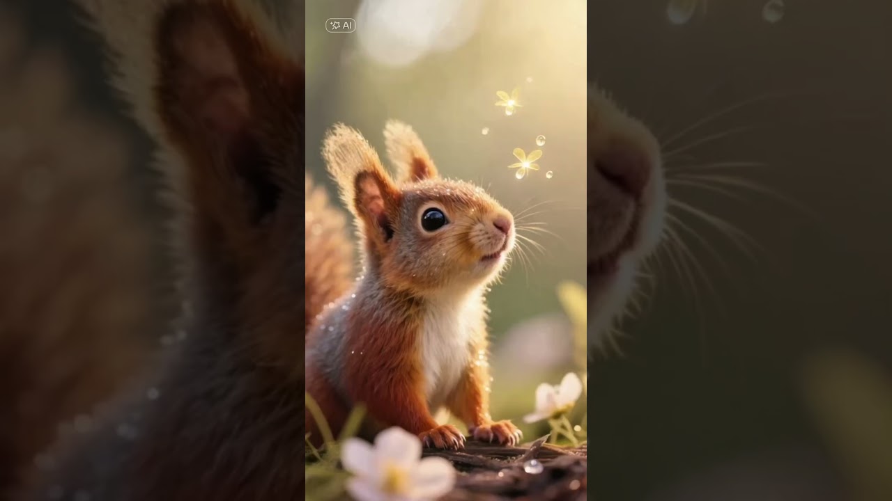 A Tiny Squirrel in a Magical Forest 🍄✨ 