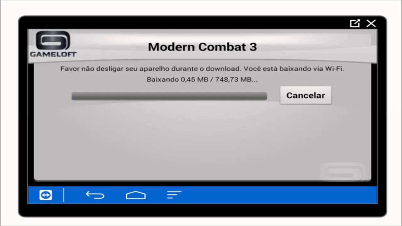 Instalando Modern Combat 3 Apk + Data , Android ,
