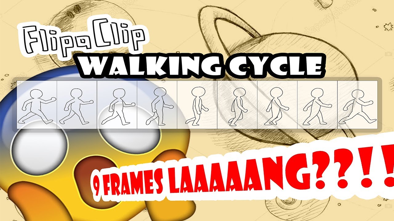 PRACTICING WALKING CYCLE | 9 frames lang! (FlipaClip) | Pinoy Animation ...