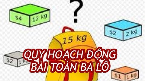 Quy hoạch động python #3: Bài toán ba lô( cái túi, Knapsack Problem) code python