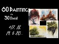 #17-20 - 60 Paintings in 30 Days CHALLENGE! Tiny Meditative Watercolor Landscapes
