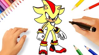 How To Draw Sonic Super Shadow Step By Step 