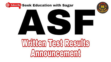 ASF Results 2022 | ASF Written Test Results Announcement
