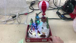 Winter Wonder Lane Christmas Village Santa In Hot Air Balloon LED Musical