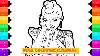 KPop Demon Hunters Coloring Pages | How to Color Rumi