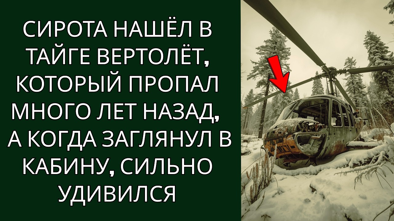 МАЛЬЧИК-СИРОТА НАШЁЛ В ТАЙГЕ ВЕРТОЛЁТ, ПРОПАВШИЙ МНОГО ЛЕТ НАЗАД… ЗАГЛЯНУЛ В КАБИНУ,  ОБОМЛЕЛ