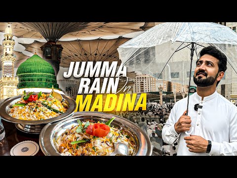 Shrimp Biryani vs Lamb Biryani in Madina 😋 and Beautiful Rain on Jummah Day