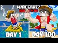 I Survived 100 Days as LUFFY in HARDCORE Minecraft