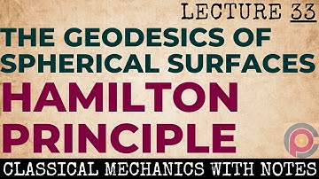 Geodesic on the surface of a sphere using Hamilton principle