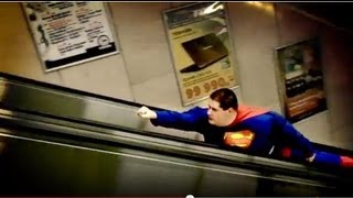 Superman on the escalator