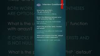 Interview Questions of PHP part 11 #short #file_get_contents() #isset