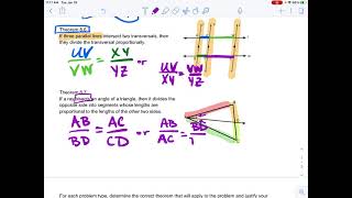 8.6  Triangle Proportionality Theorems 2021