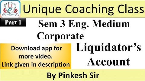 Sybcom Sem-3 | Corporate Ac | Vnsgu | Liquidator