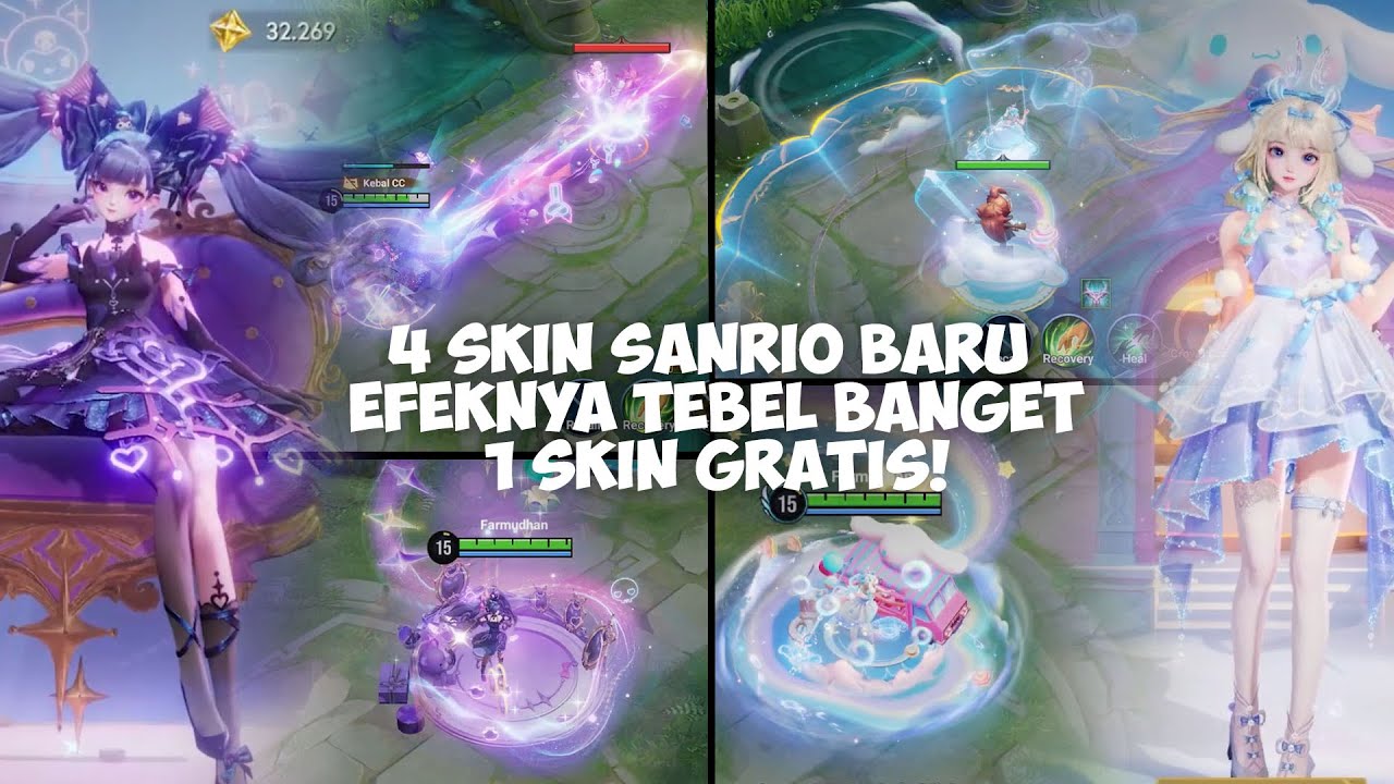 REVIEW 4 SKIN SANRIO BARU GILA EFEKNYA TEBEL BANGET COY - HONOR OF KINGS