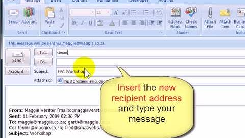 M5(11) How to forward e-mail in Outlook 2007