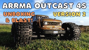 Arrma Outcast 4s V2 Version 2 Unboxing,  Bash and Mini Review. Better than Arrma 3s?