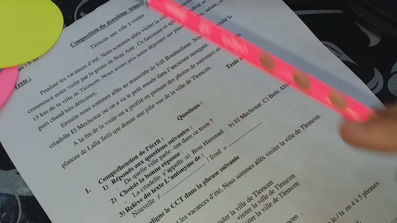 فرض مقترح بقوة 😱😮في اللغة الفرنسية🖍 للسنة الخامسة ابتدائي😻 الفصل الثاني ✏