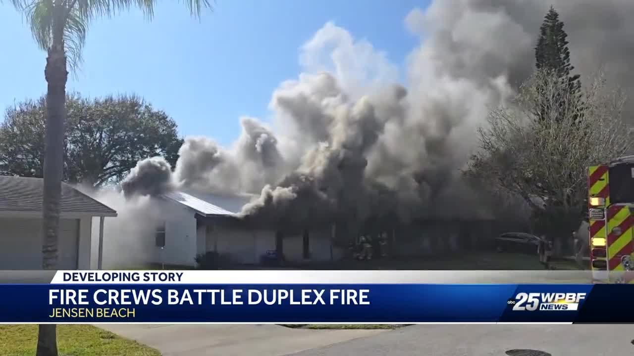 Family displaced following fire at Jensen Beach duplex - YouTube