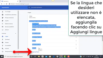 Come impostare lingua italiana?