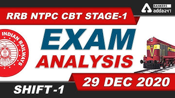RRB NTPC Exam Analysis 1st Shift 29 December 2020 | NTPC Question Paper & Review