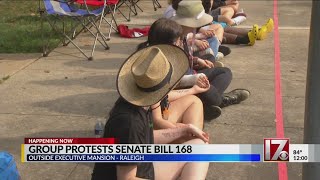 Group protests Senate Bill 168 overnight