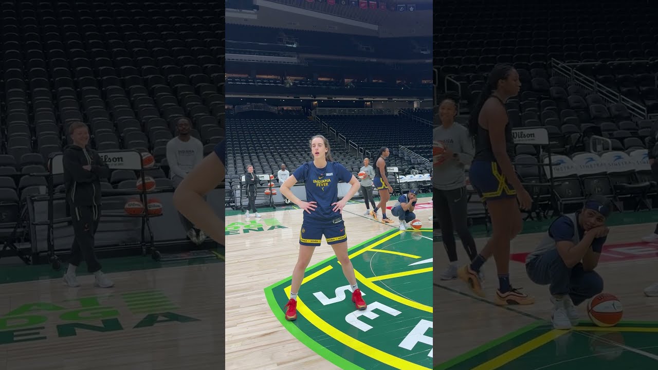 Caitlin Clark For The Win In Halfcourt Shot Contest After Shootaround Today 