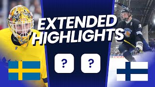 Finland VS Sweden EXTENDED Highlights | 2024 IIHF U18 World Championship