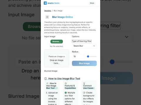 Blur Image Online for FREE #Shorts