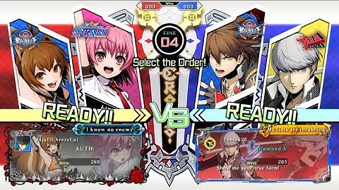 BLAZBLUE CROSS TAG BATTLE (Online Match) Naoto K./Yu vs Heart/Makoto