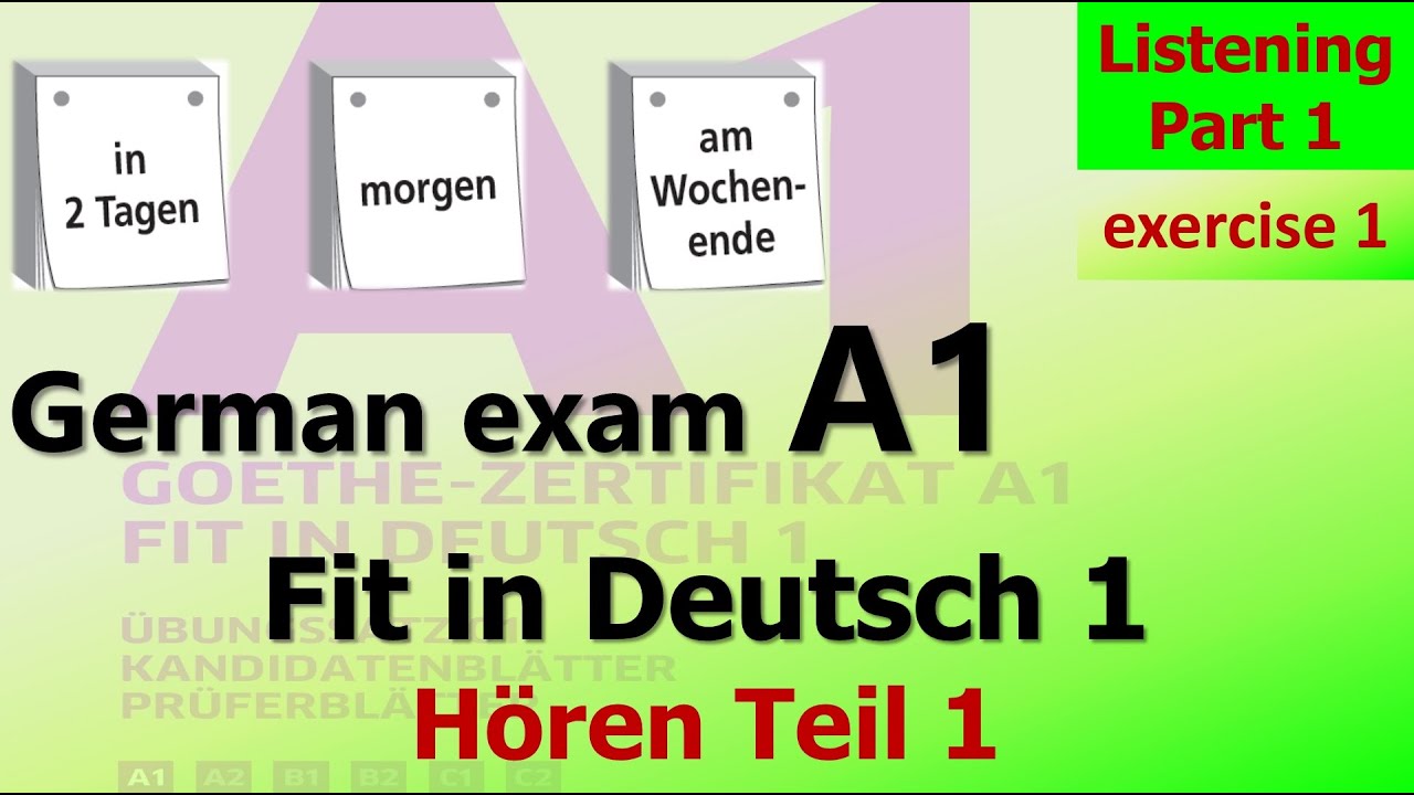 A1 Hören Teil 1 Übung 1 Fit in Deutsch - YouTube