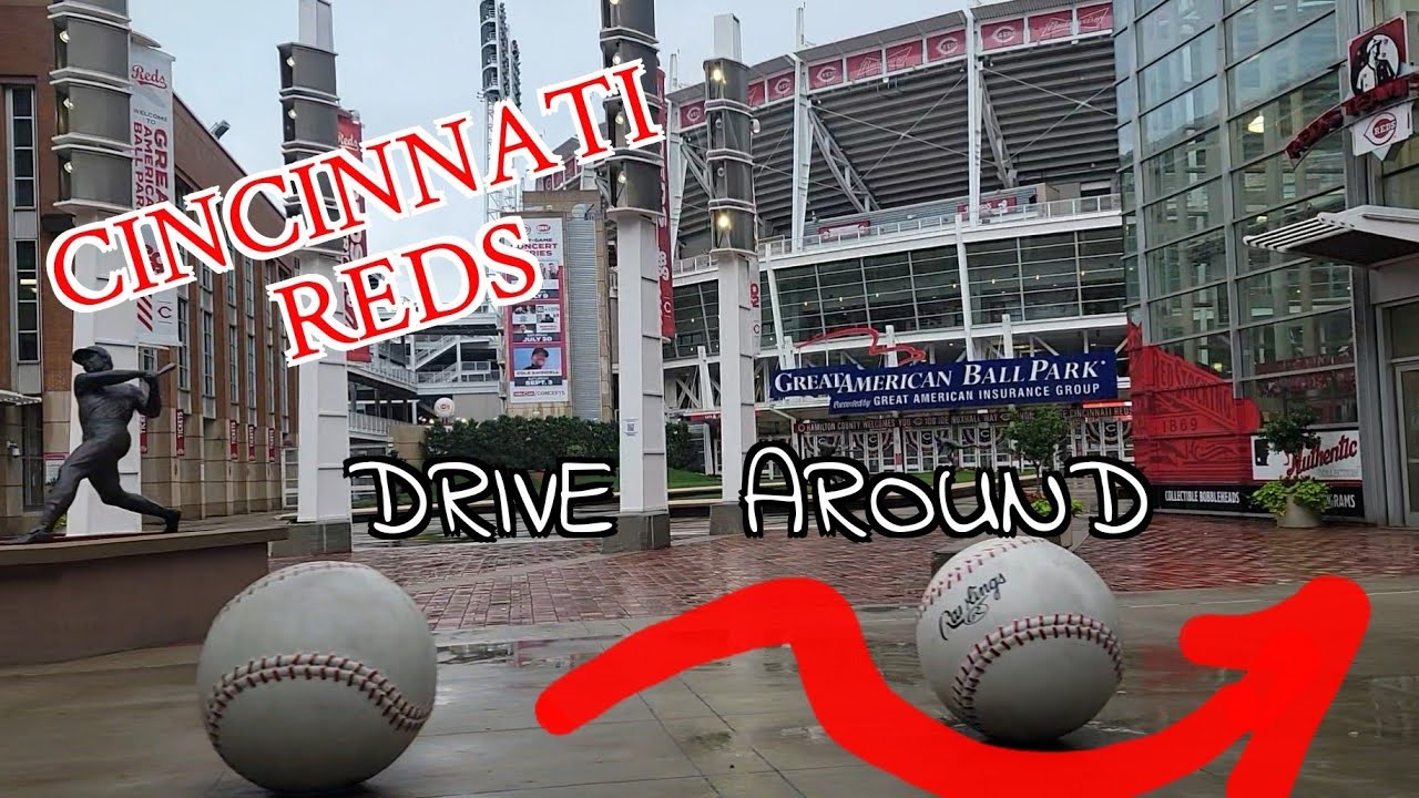 Cincinnati Reds Drive Around Great American Ball Park MLB Baseball Field  Ohio River Stadium 