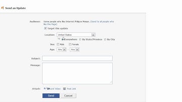 Sending messages to your Facebook FanPages fans