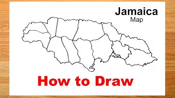 How to draw Jamaica map with provinces || Jamaica map drawing