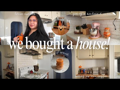 MOVING VLOG🍂: home decor hauls, setting up our home, kitchen and coffee bar 🏡
