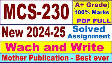 MCS 230 solved assignment 2024-25 || mcs 230 solved assignment 2025 || mcs230 2024-25