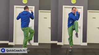 Bodyweight Standing Runners Crunch | Exercise Demo | Coaching Software | QuickCoach